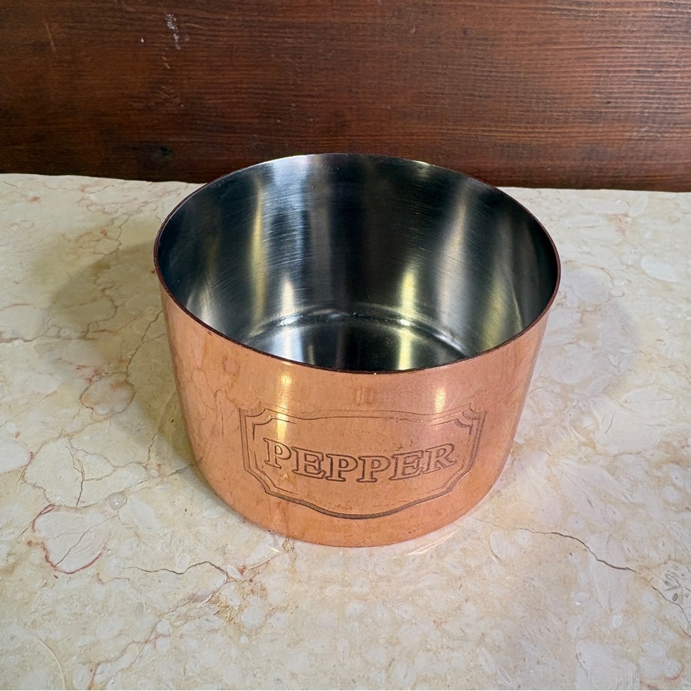 CMK Coppermill Kitchen PEPPER Copper & Tin Cellar Bowl